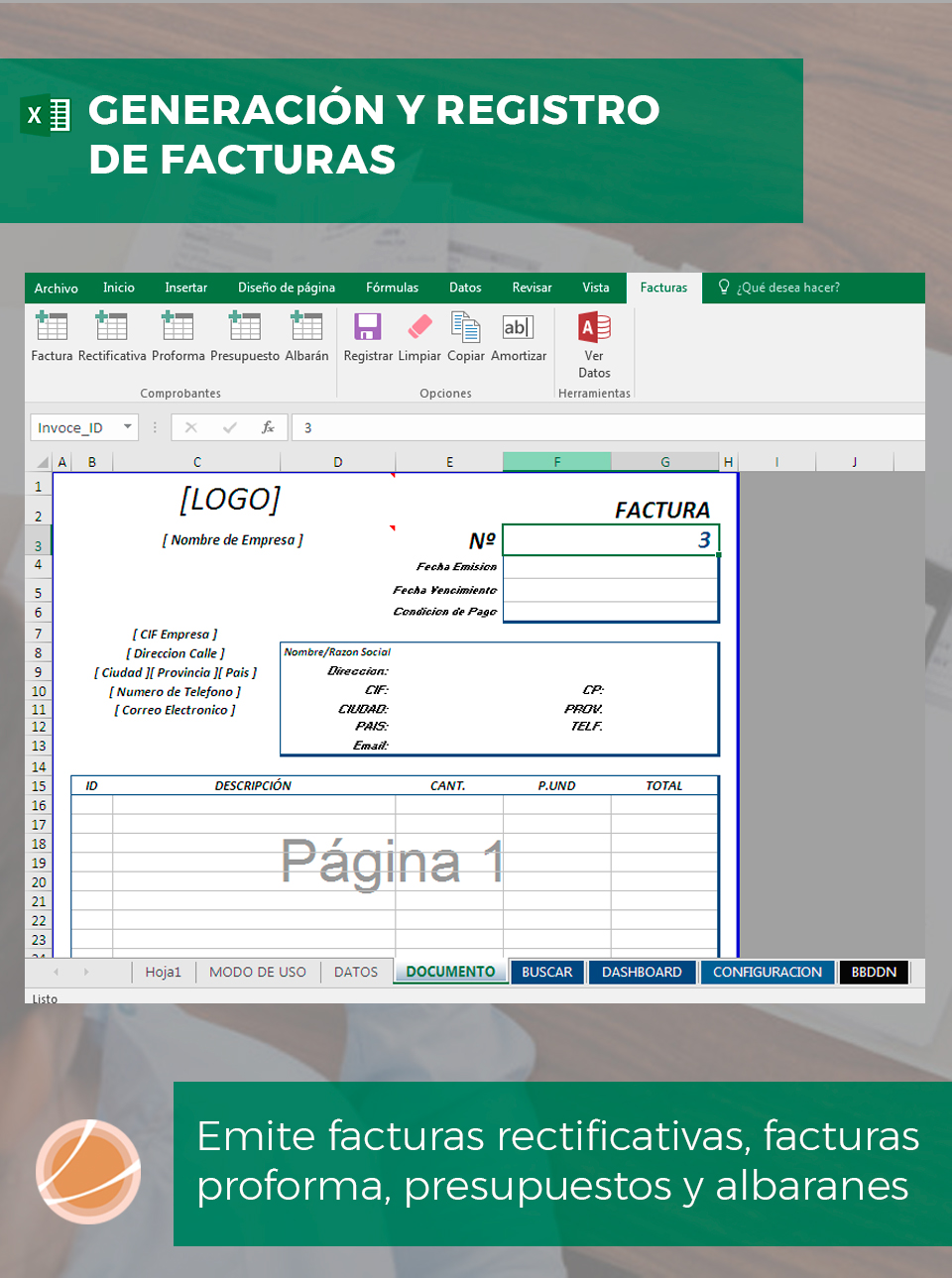 Plantilla Excel para facturas